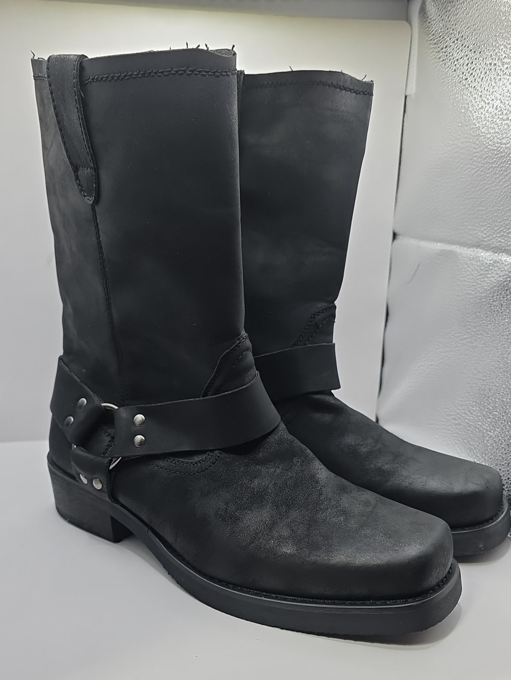 ID REQUIRED MEN'S FASHION BIKER BOOTS WORK TOUGH DRESS SIZE 11M